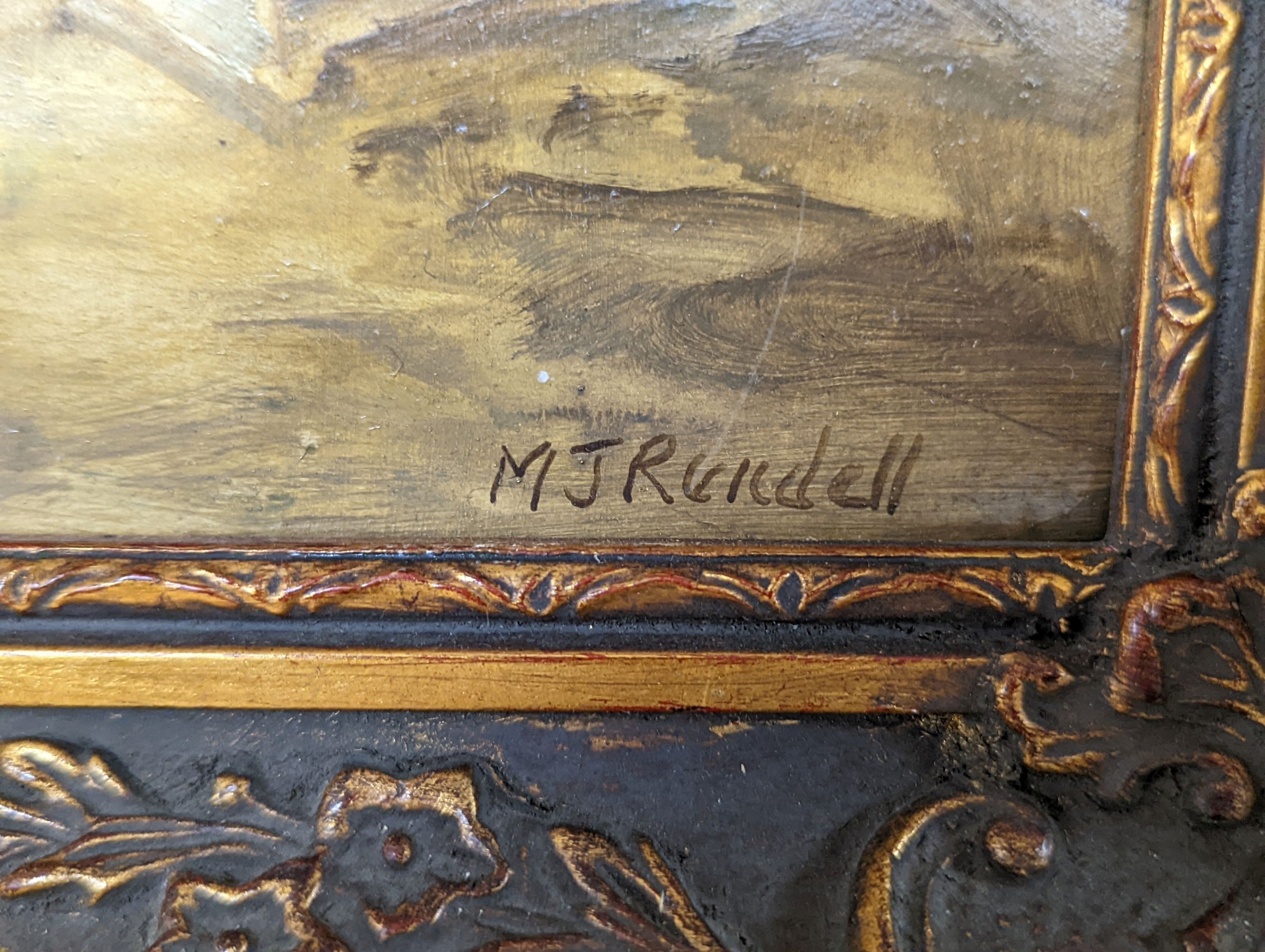M. J. Rendell, oil on board, Farmyard scene, 39 x 49cm